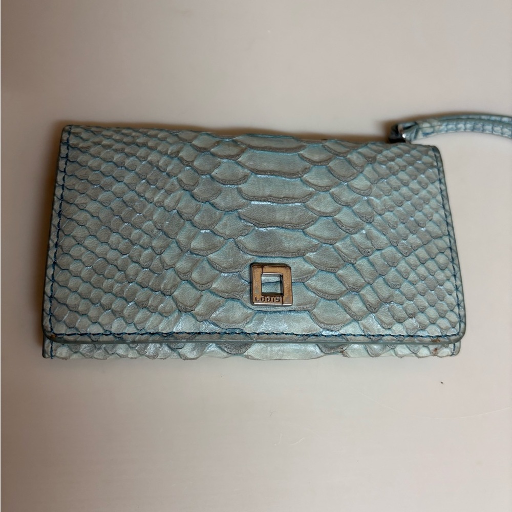 Lodis Textured Light Blue Wristlet